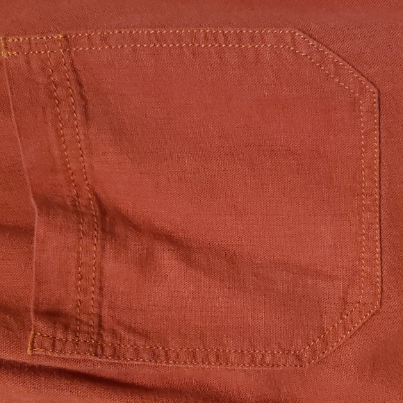 Anthropologie Love Tree orange linen cargo pants joggers - Picture 11 of 16